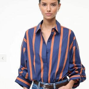 NWT Staud Traverse Railroad Stripe Bodysuit